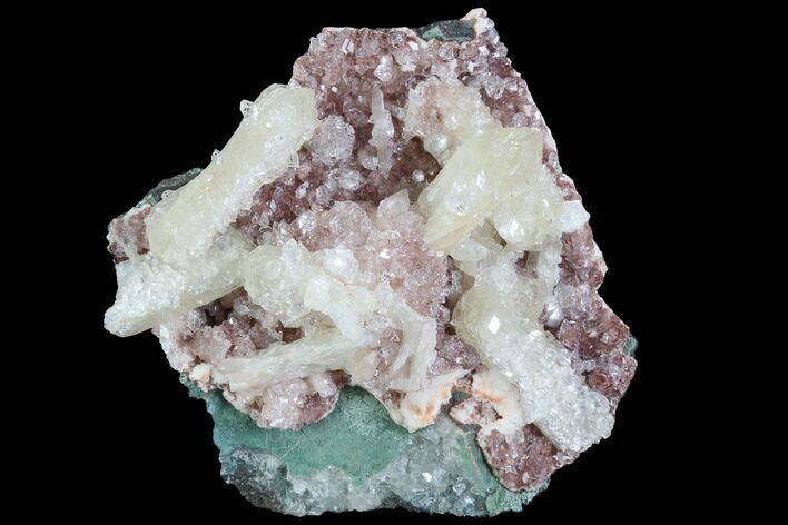 Stilbite and Apophyllite Crystal Cluster - India #97827